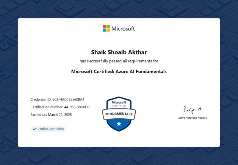 Microsoft Certified: Azure AI Fundamentals